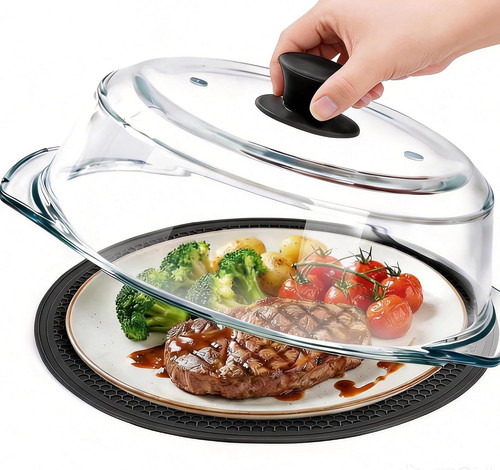 Glass microwave splatter cover - glass,